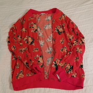NWOT JUSTFAB Floral zip up jacket